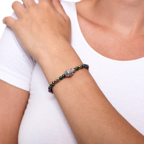 Dharma | Einhorn Silber | Buddha Charm Armband